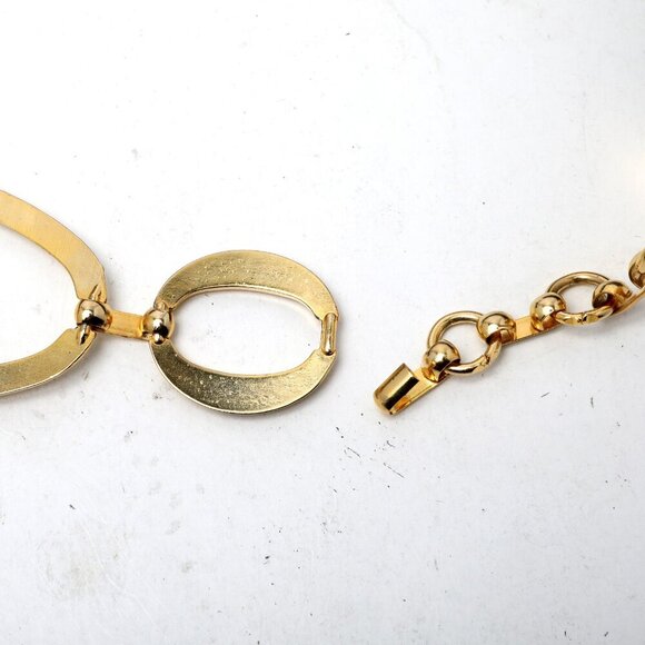 Vintage Leather Chain Milor Hip Belt Black Gold Boho 80s Retro Party - Picture 4 of 6